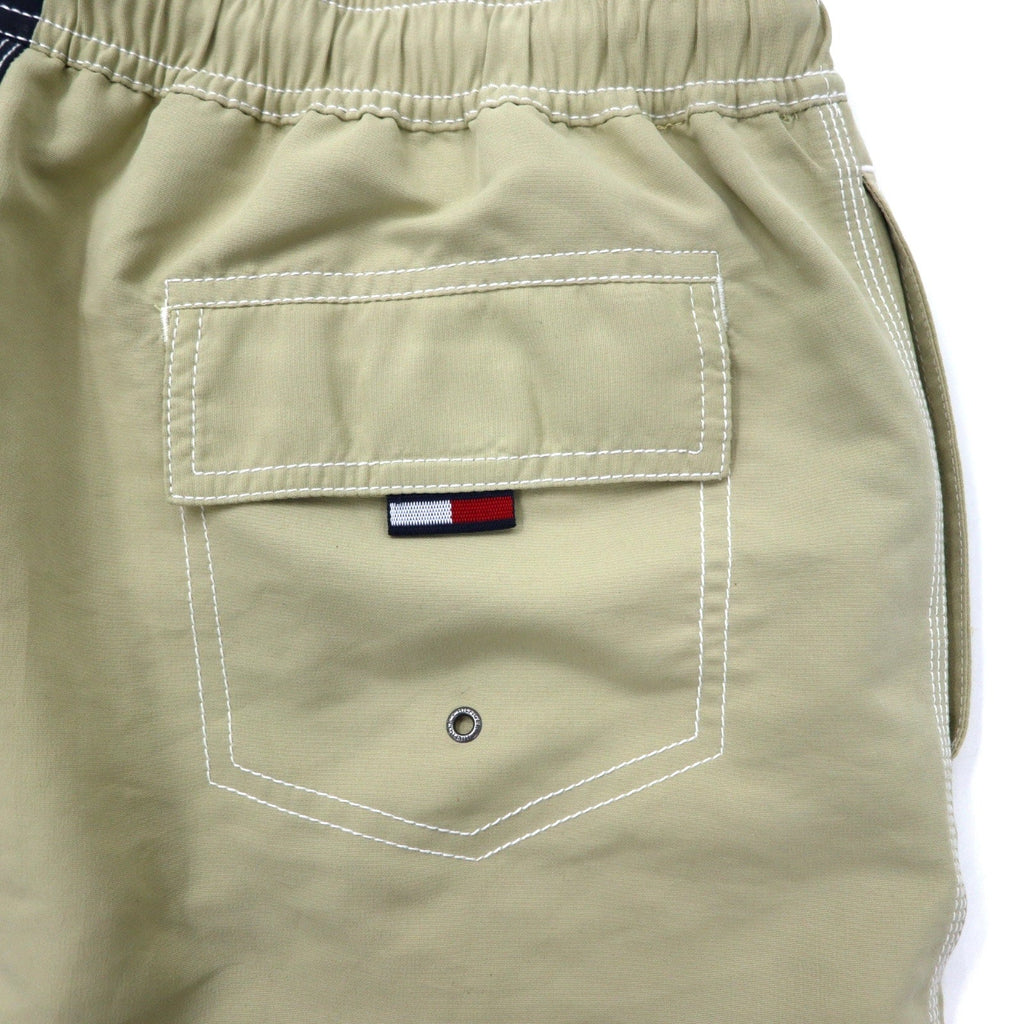 TOMMY HILFIGER pantaloncini corti facili bicolore costume da bagno M beige navy poliestere per mare e piscina