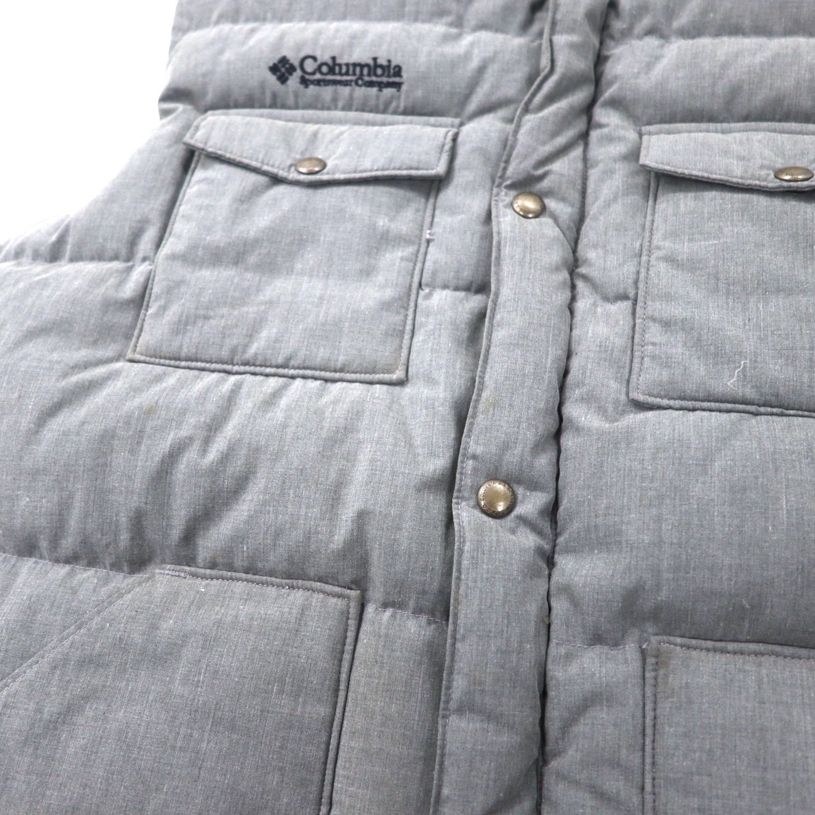 Columbia Gilet Deep Canyon Piumino M Grigio Poliestere Cotone Heather Ridge Cross Idrorepellente Durevole Trattamento Teflon PM1053