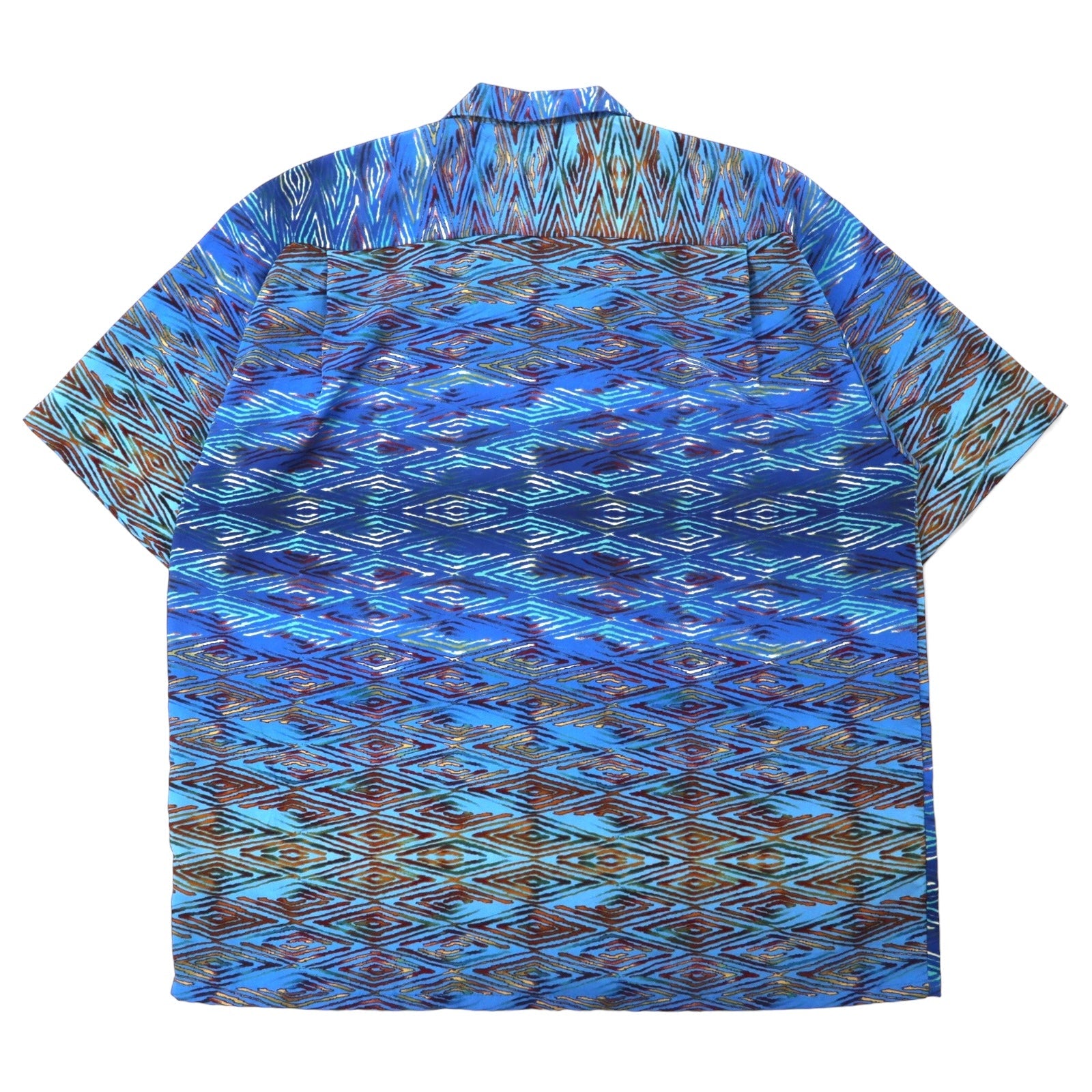 Camicia Aloha anni '90 Pineapple Connection, taglia XL, blu, fantasia all-over, poliestere, colletto aperto.
