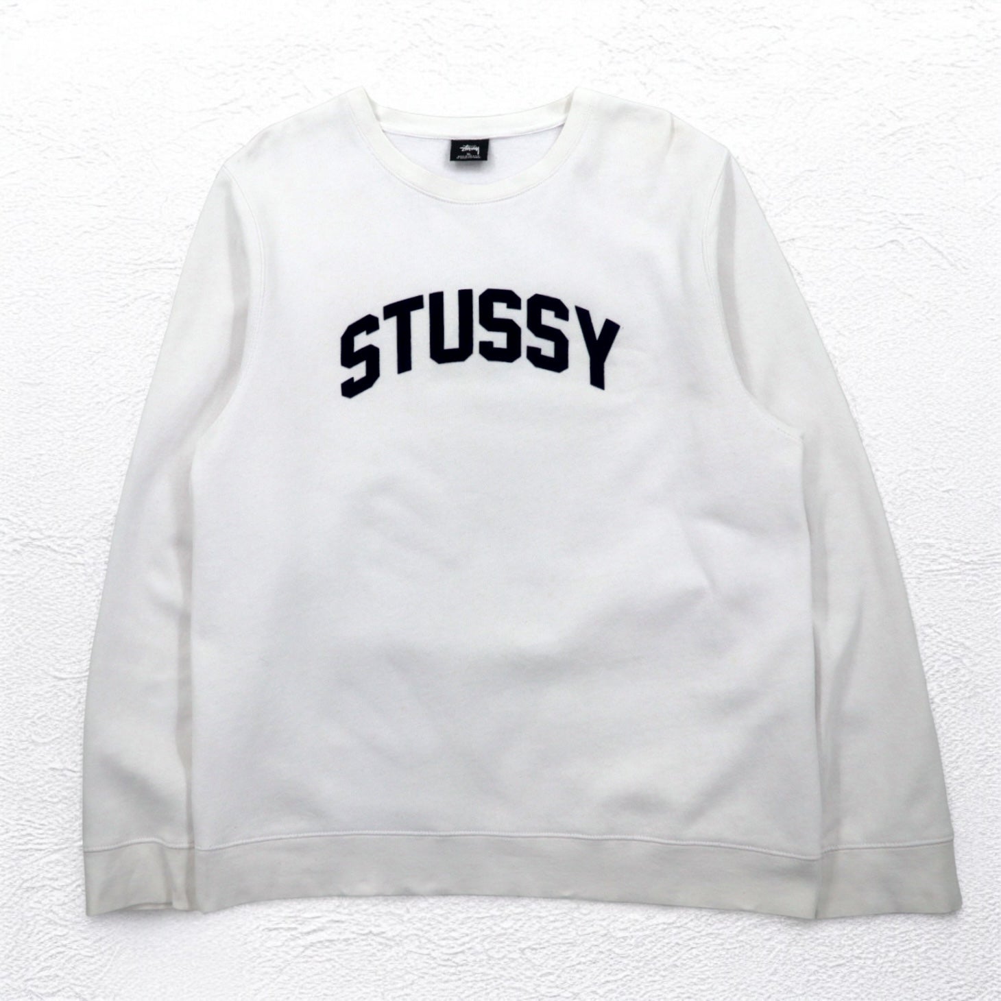 STUSSY USA MADE FELPA CON LOGO AD ARCO XL BIANCO COTONE