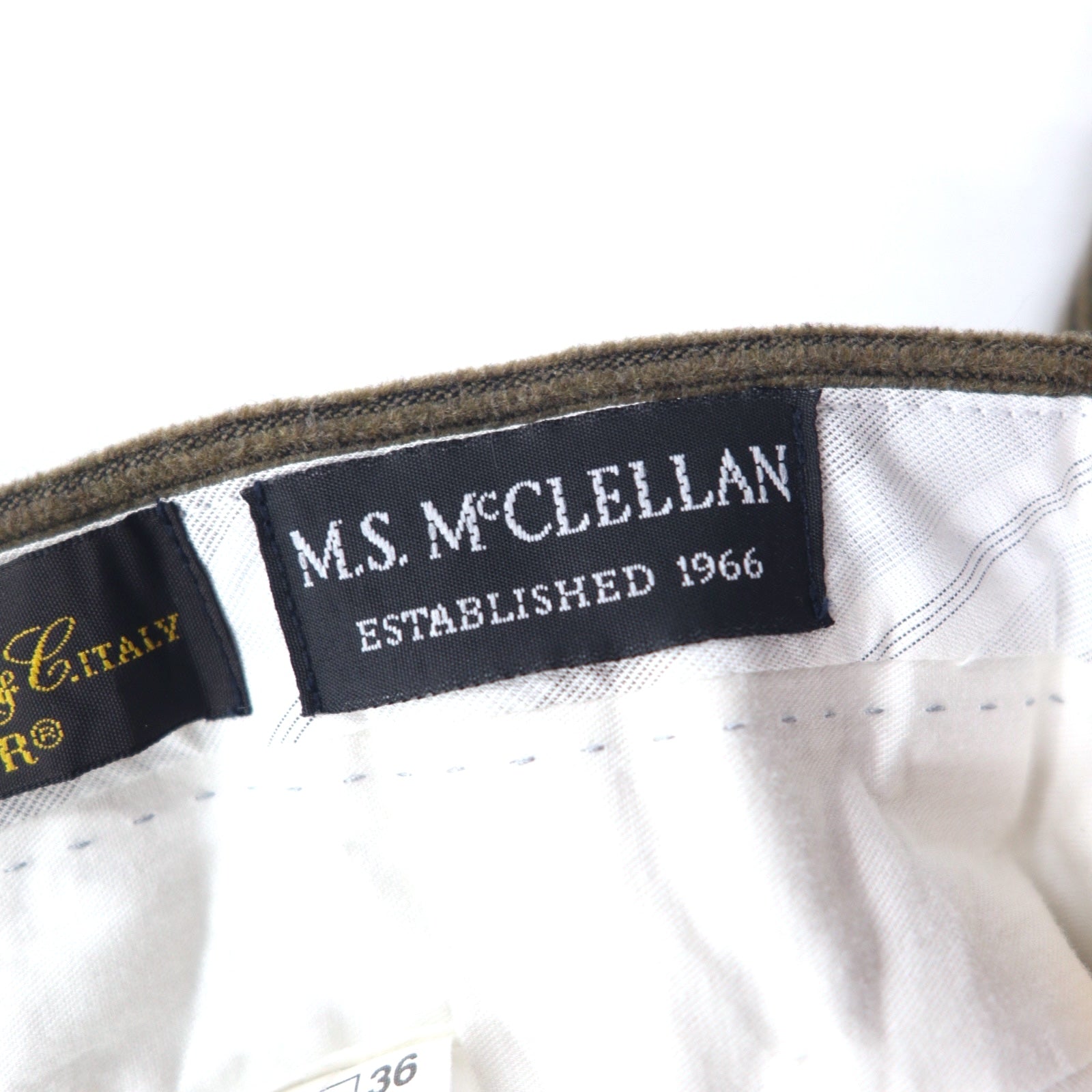 Pantaloni in velluto a coste Loro Piana ZELANDER × M.S.McCLELLAN, taglia 36, colore marrone, in lana
