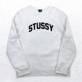 STUSSY USA MADE FELPA CON LOGO AD ARCO XL BIANCO COTONE