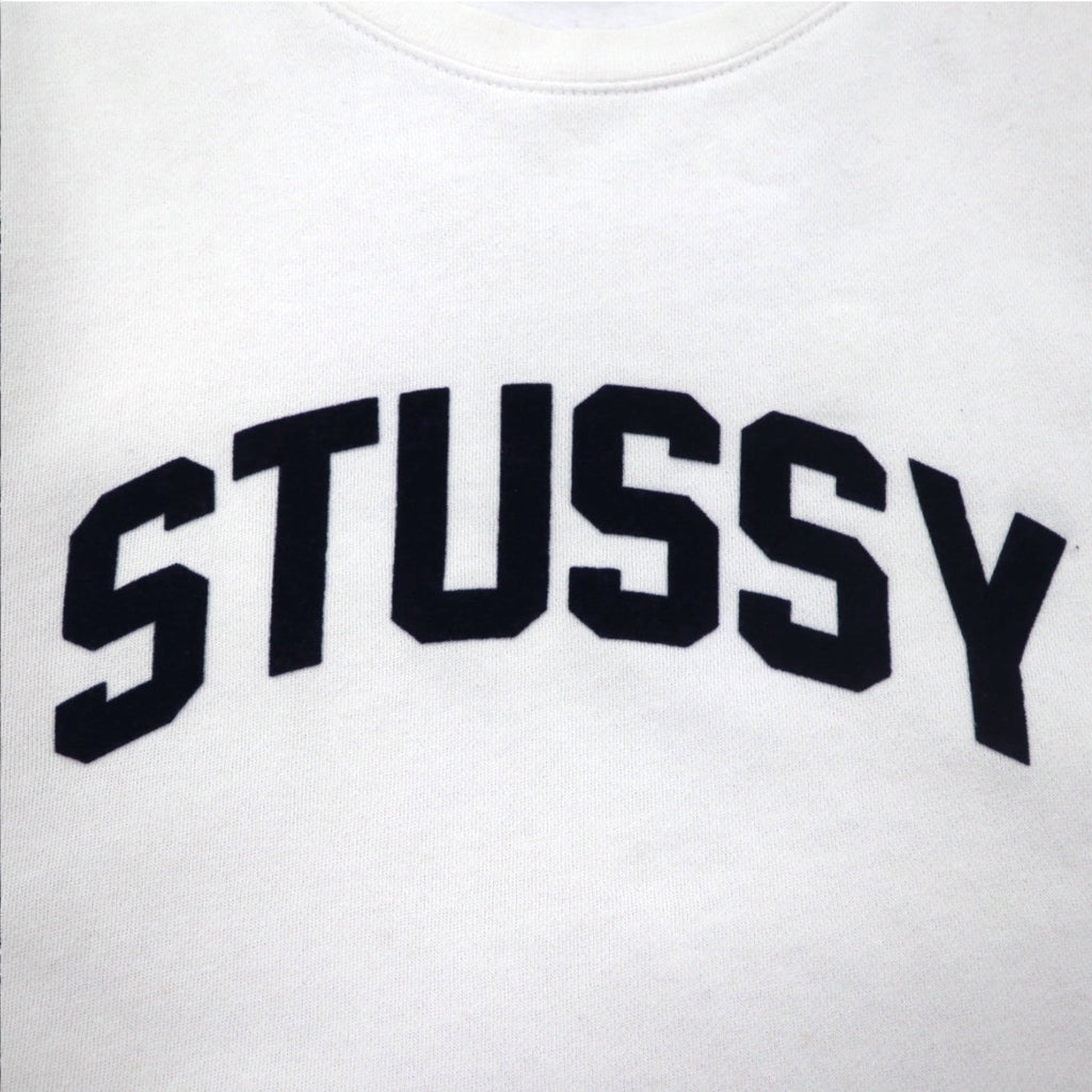 STUSSY USA MADE FELPA CON LOGO AD ARCO XL BIANCO COTONE