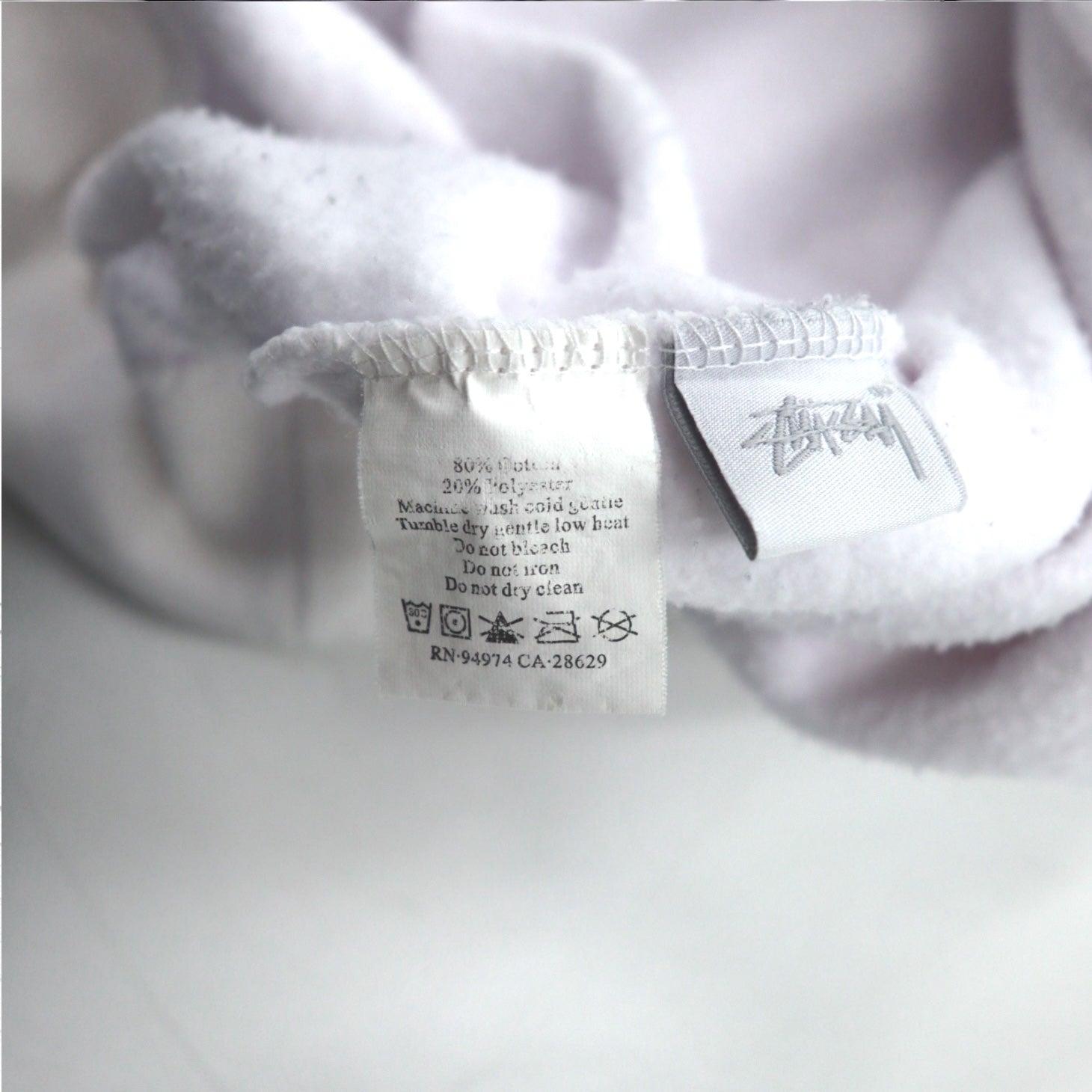STUSSY USA MADE FELPA CON LOGO AD ARCO XL BIANCO COTONE