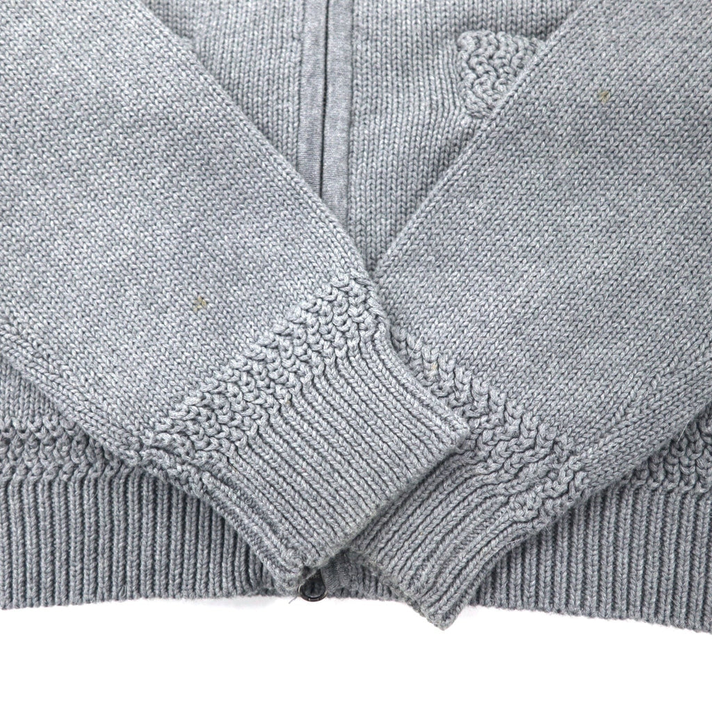 AVIREX Maglione con zip a doppio cursore da autista L Grigio Cotone Ricamo logo 6134009