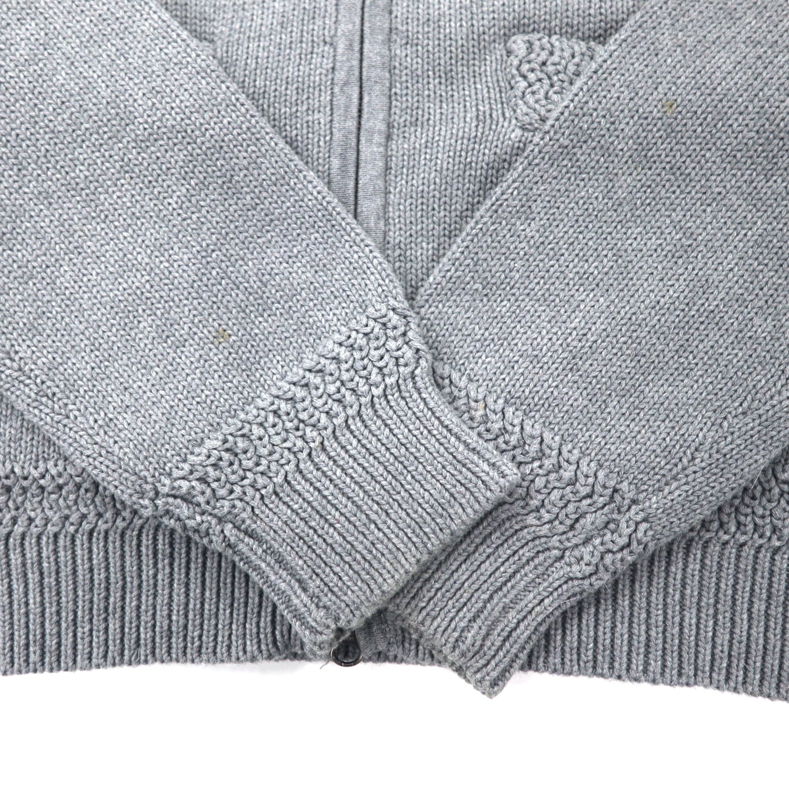 AVIREX Maglione con zip a doppio cursore da autista L Grigio Cotone Ricamo logo 6134009