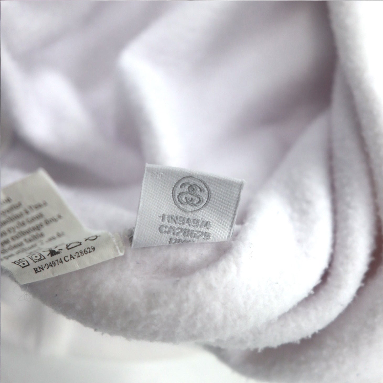 STUSSY USA MADE FELPA CON LOGO AD ARCO XL BIANCO COTONE