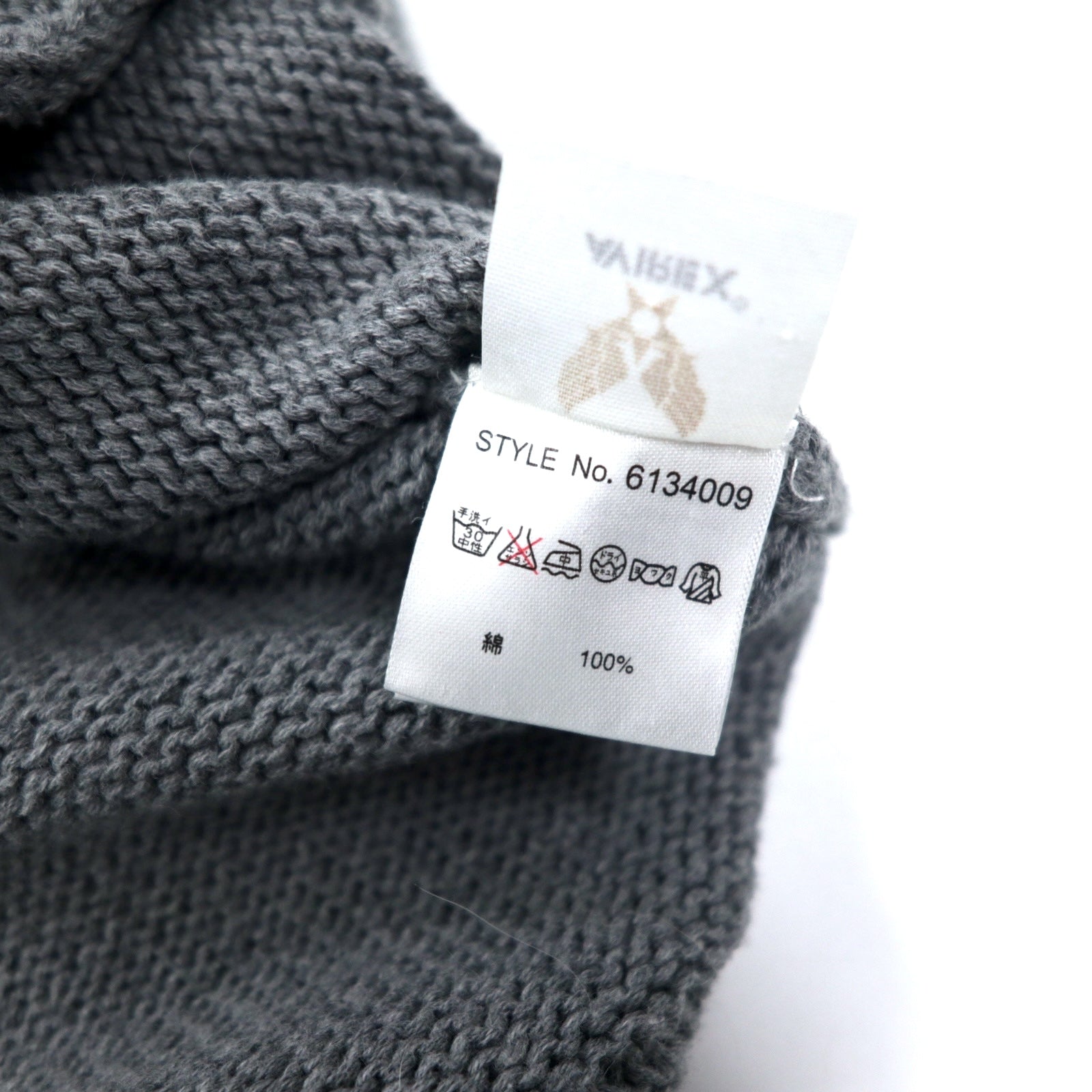 AVIREX Maglione con zip a doppio cursore da autista L Grigio Cotone Ricamo logo 6134009
