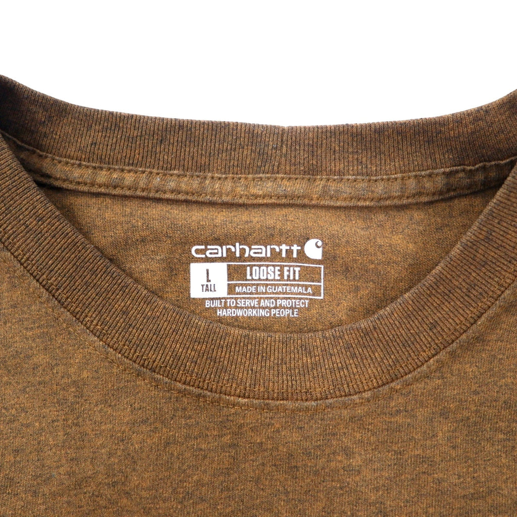Carhartt T-shirt girocollo manica corta taschino, vestibilità ampia L Marrone Cotone LOOSE FIT