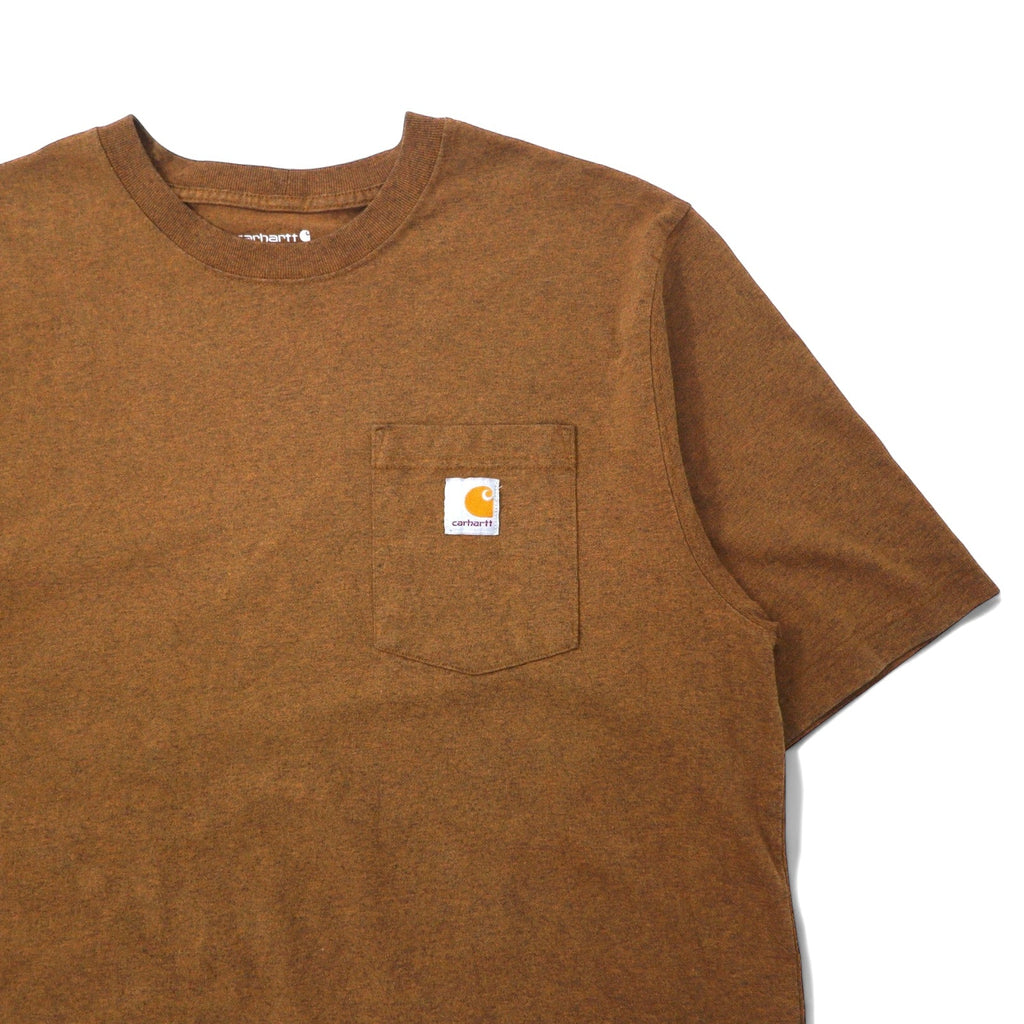 Carhartt T-shirt girocollo manica corta taschino, vestibilità ampia L Marrone Cotone LOOSE FIT