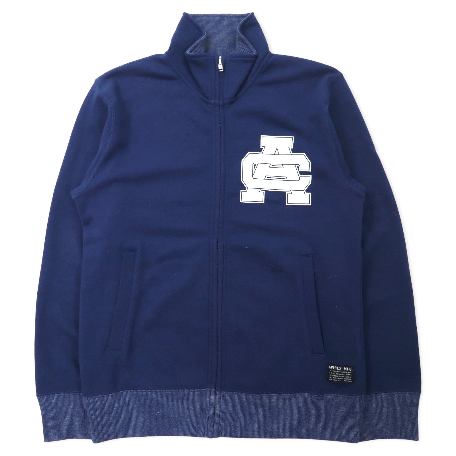 AVIREX CORP Stand Zip Jacket Felpa M Navy Cotone Stampa logo posteriore CORPS STAND ZIP JACKET 6153527
