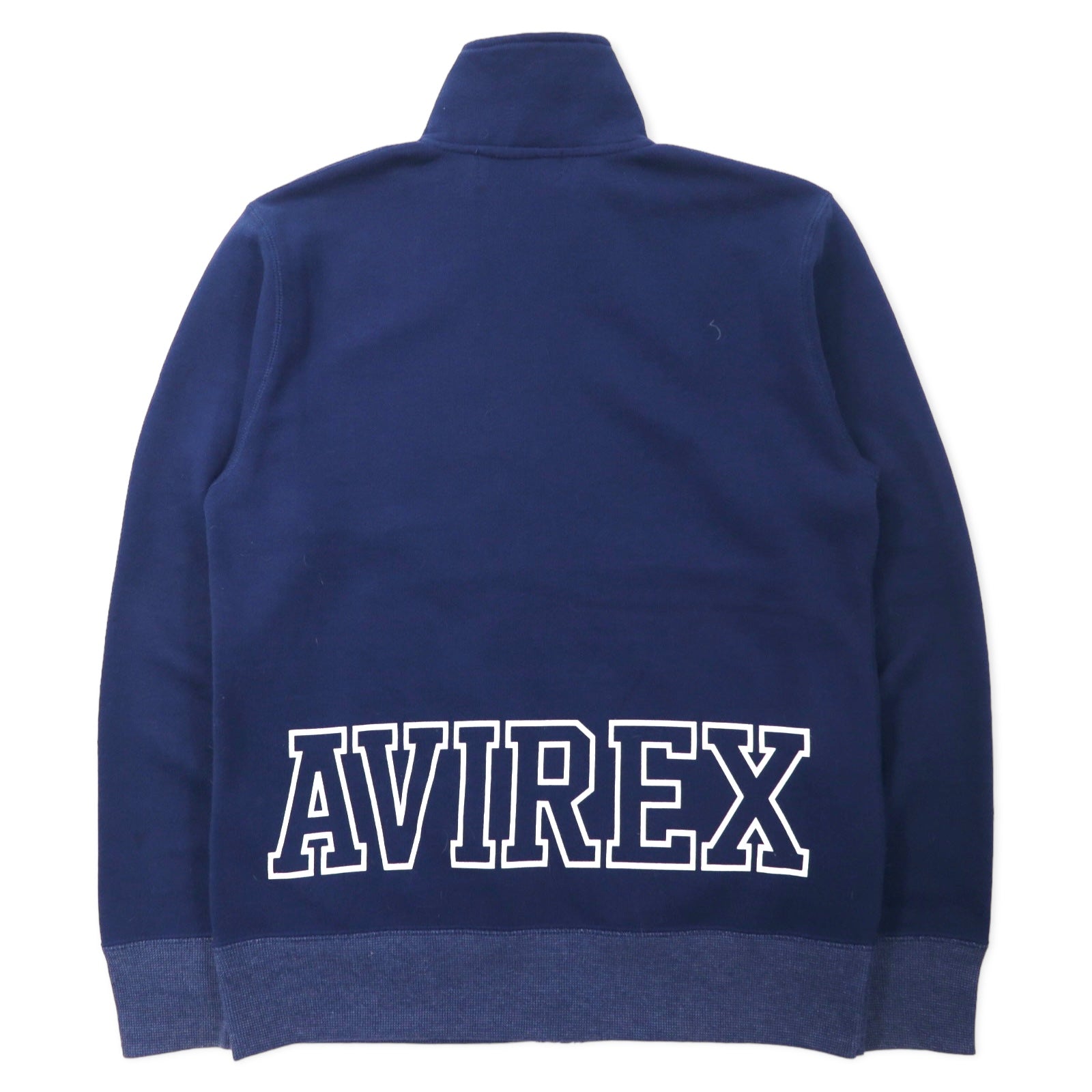 AVIREX CORP Stand Zip Jacket Felpa M Navy Cotone Stampa logo posteriore CORPS STAND ZIP JACKET 6153527