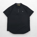 POLO RALPH LAUREN T-shirt performance Dry-Fit L nera mezza zip tasche laterali