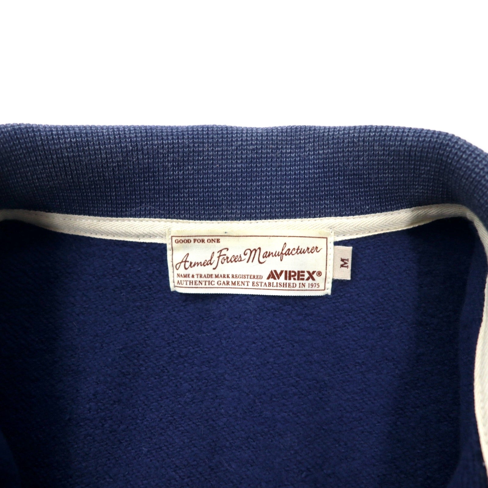 AVIREX CORP Stand Zip Jacket Felpa M Navy Cotone Stampa logo posteriore CORPS STAND ZIP JACKET 6153527