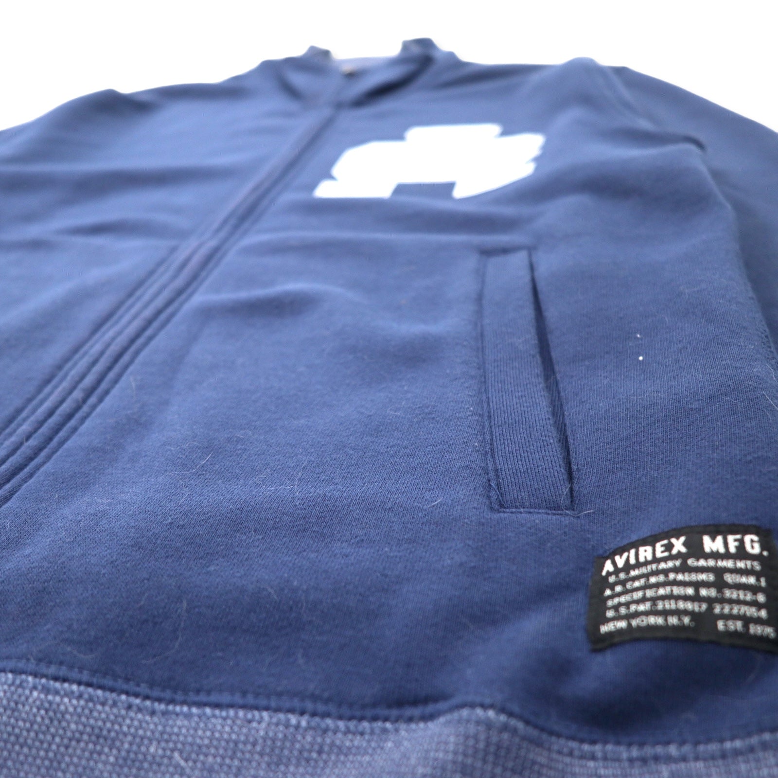 AVIREX CORP Stand Zip Jacket Felpa M Navy Cotone Stampa logo posteriore CORPS STAND ZIP JACKET 6153527