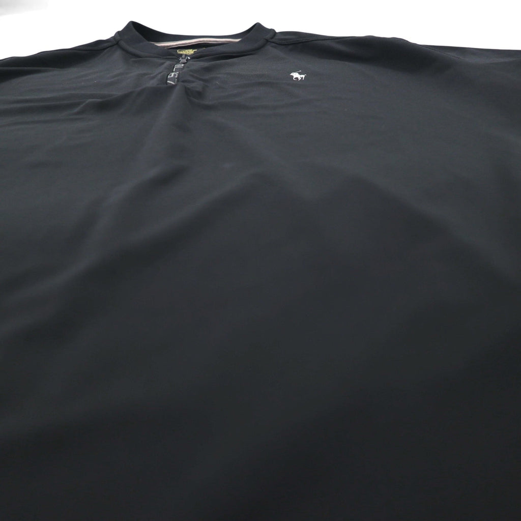 POLO RALPH LAUREN T-shirt performance Dry-Fit L nera mezza zip tasche laterali