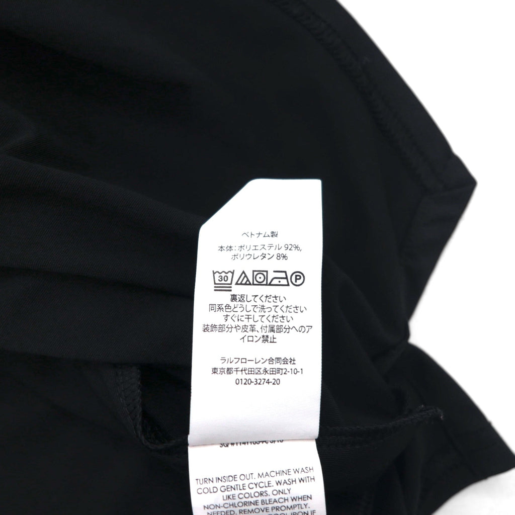 POLO RALPH LAUREN T-shirt performance Dry-Fit L nera mezza zip tasche laterali