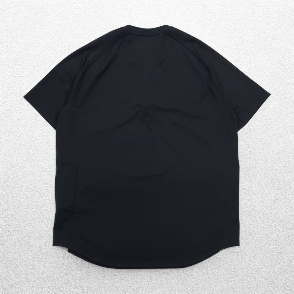 POLO RALPH LAUREN T-shirt performance Dry-Fit L nera mezza zip tasche laterali