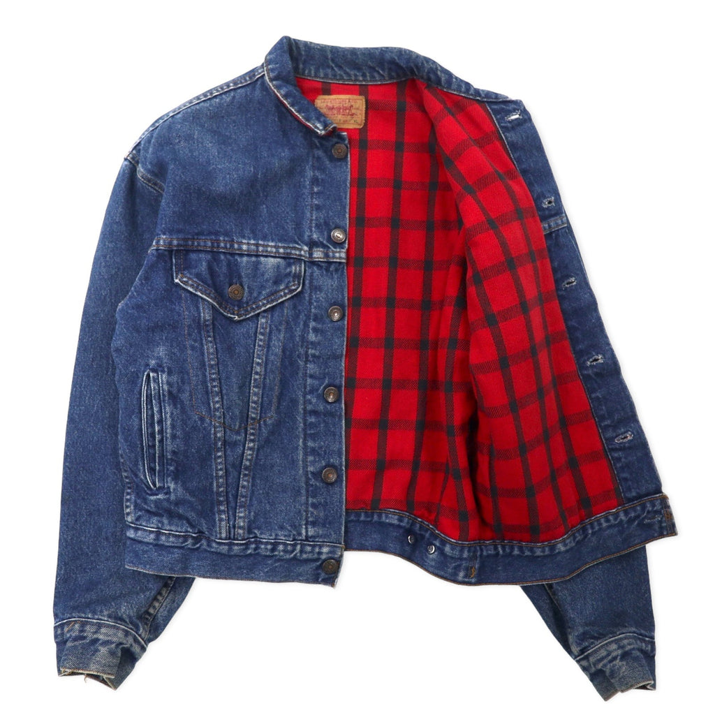 Levi's USA製 80年代 デニムジャケット Gジャン XL ブルー コットン ボタン裏527 ブランケット ネルライナー 57529 0408