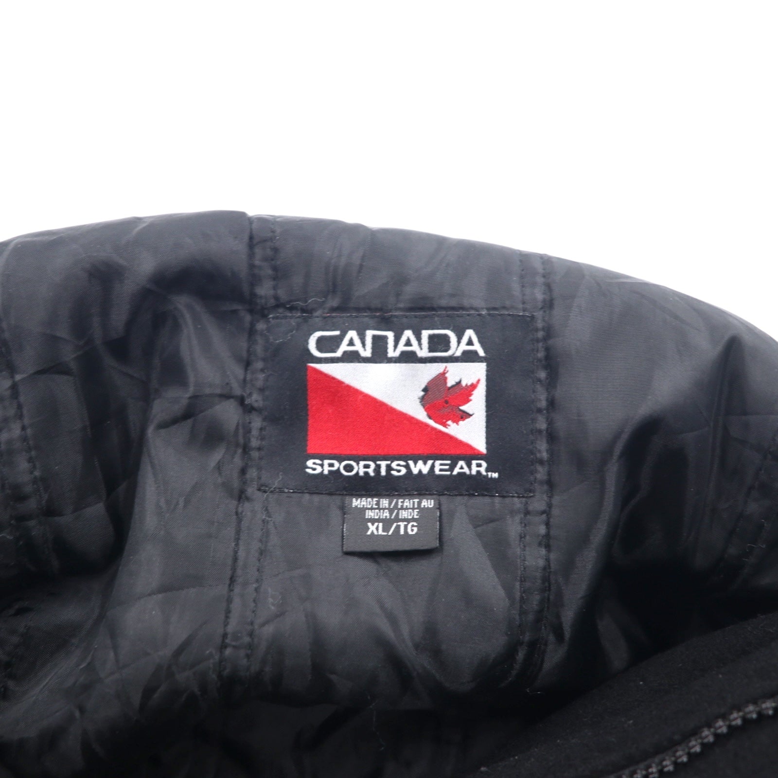 Anni '90 CANADA SPORTS WEAR Giubbotto college in lana e pelle, taglia XL, colore nero, logo ricamato Canadian Natural