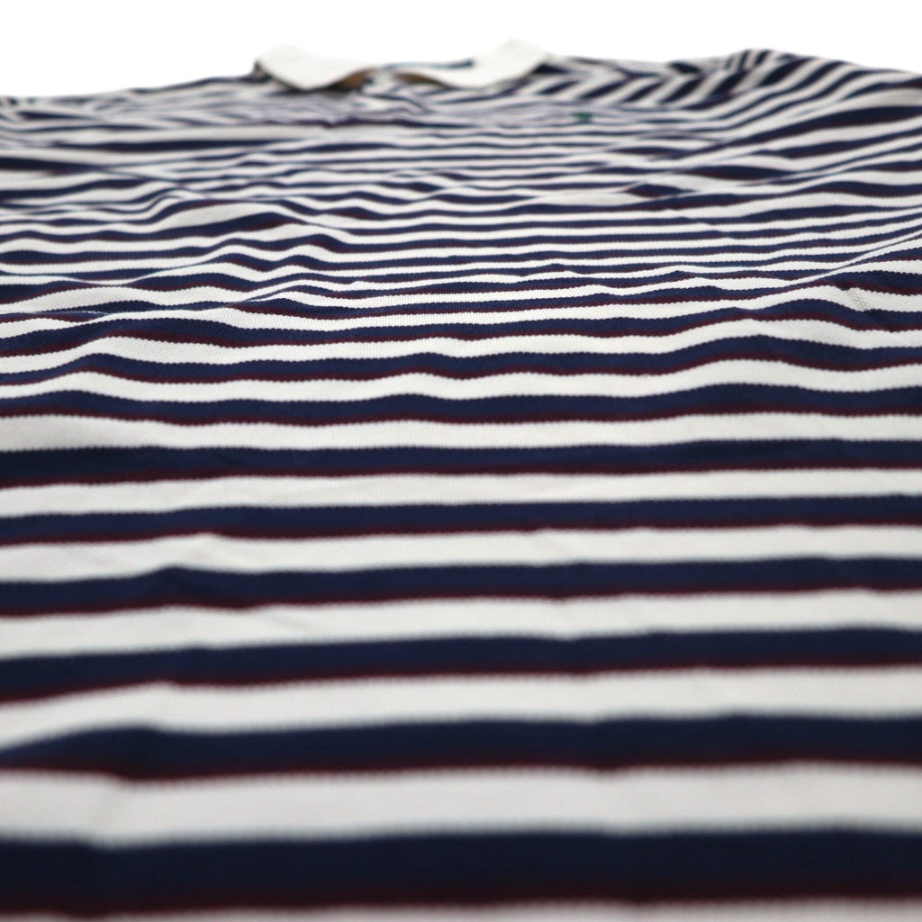 Polo by Ralph Lauren 90年代 ピマコットン ボーダー ポロシャツ XL ホワイト ネイビー スモールポニー刺繍