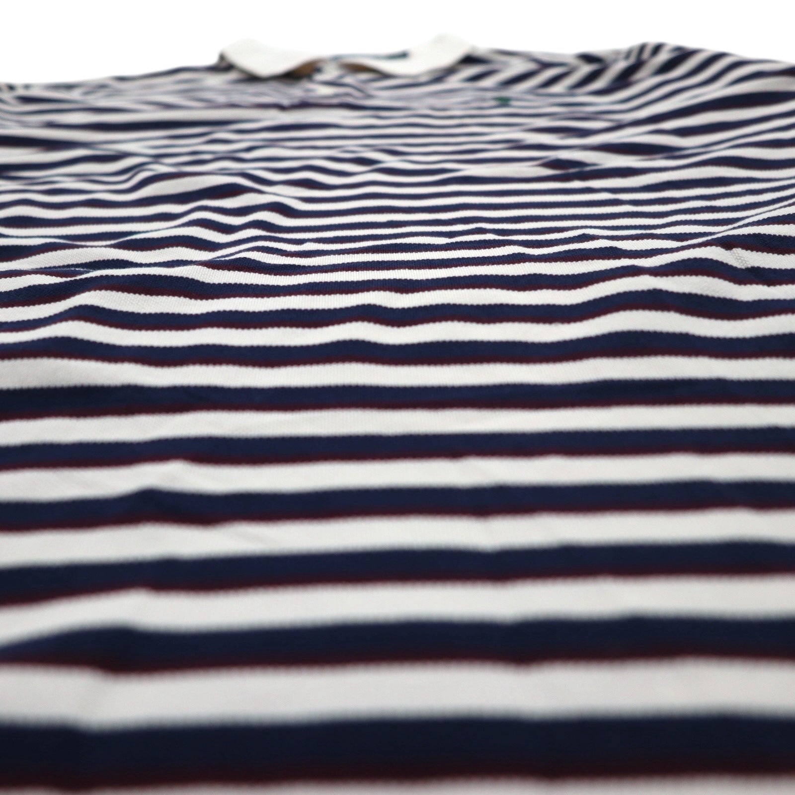 Polo by Ralph Lauren anni '90, polo a righe in cotone Pima, taglia XL, bianca e blu navy, ricamo piccolo pony