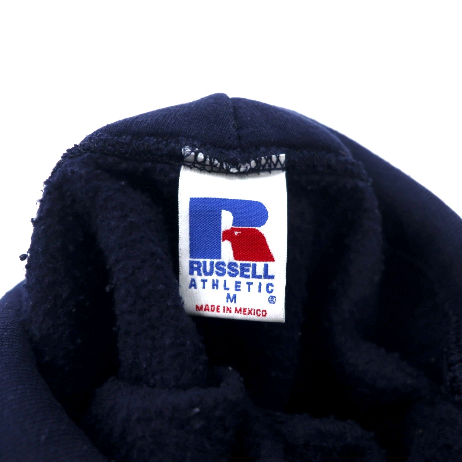 RUSSELL ATHLETIC Anni '90 College Felpa con cappuccio M Blu navy Cotone CLARION UNIVERSITY Made in Mexico