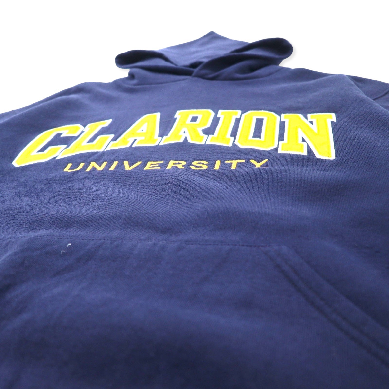 RUSSELL ATHLETIC Anni '90 College Felpa con cappuccio M Blu navy Cotone CLARION UNIVERSITY Made in Mexico