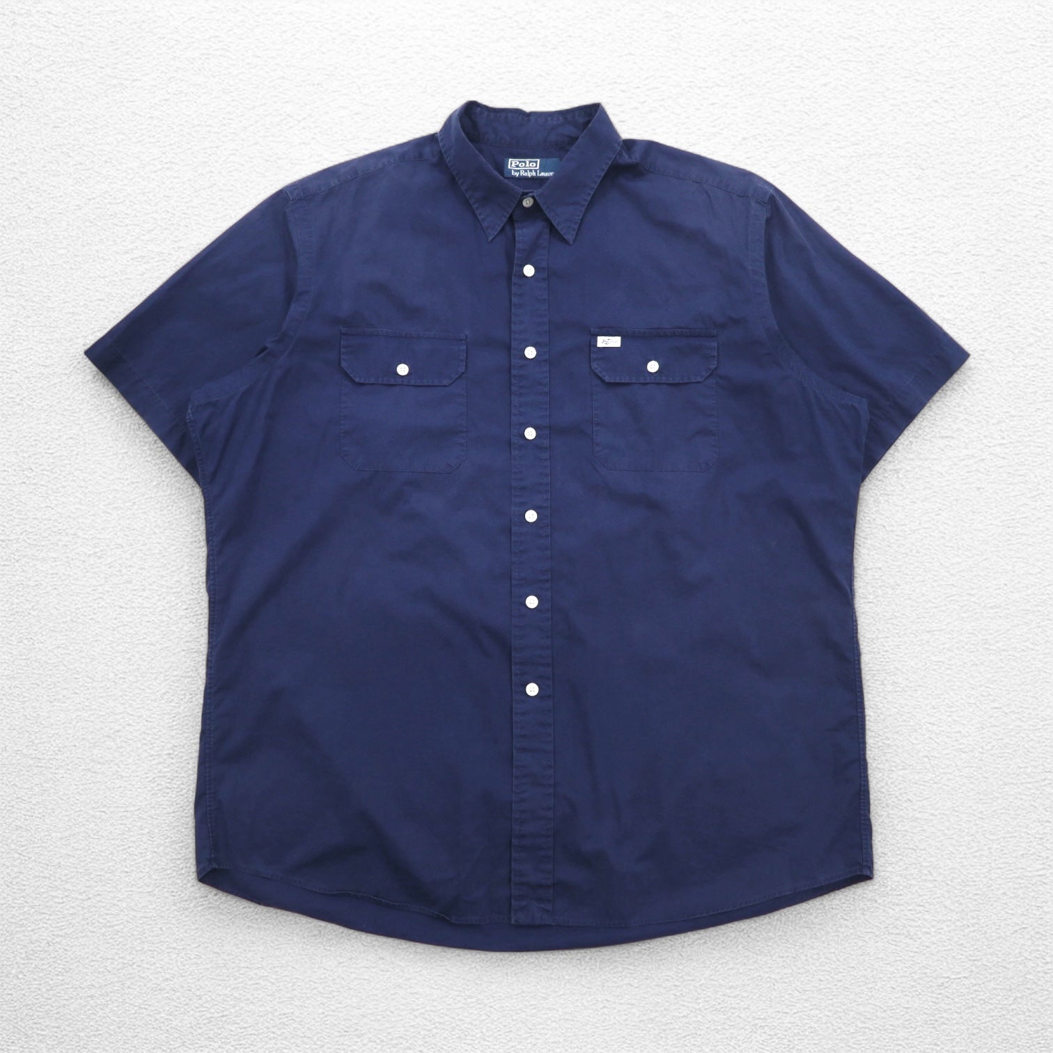 Polo by Ralph Lauren anni '90 camicia a maniche corte XL blu navy cotone taschino sul petto