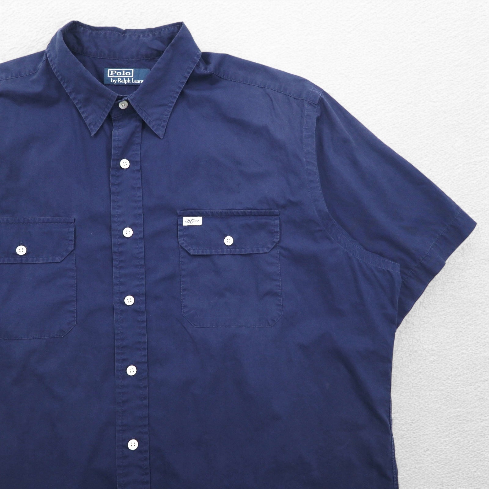 Polo by Ralph Lauren anni '90 camicia a maniche corte XL blu navy cotone taschino sul petto