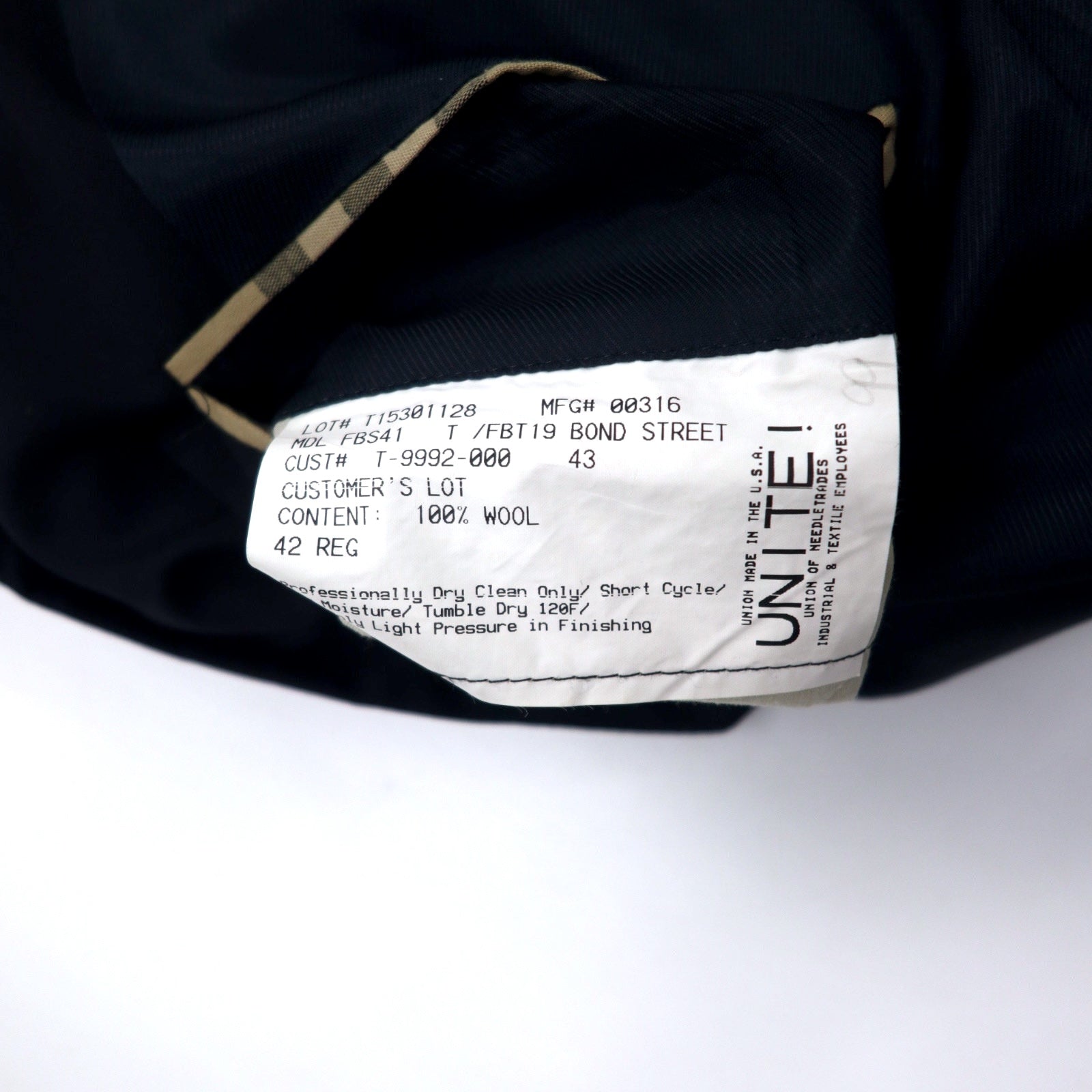 BURBERRY USA 3B giacca sartoriale 43 lana blu navy Hallo KANSAS CITY