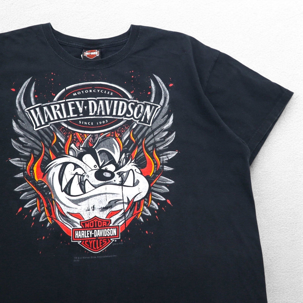 HARLEY DAVIDSON × Warner Bros. Looney Tunes T-shirt 2XL Nera Stampa Grafica diavolo della Tasmania DILLON BROTHERS Made in Honduras