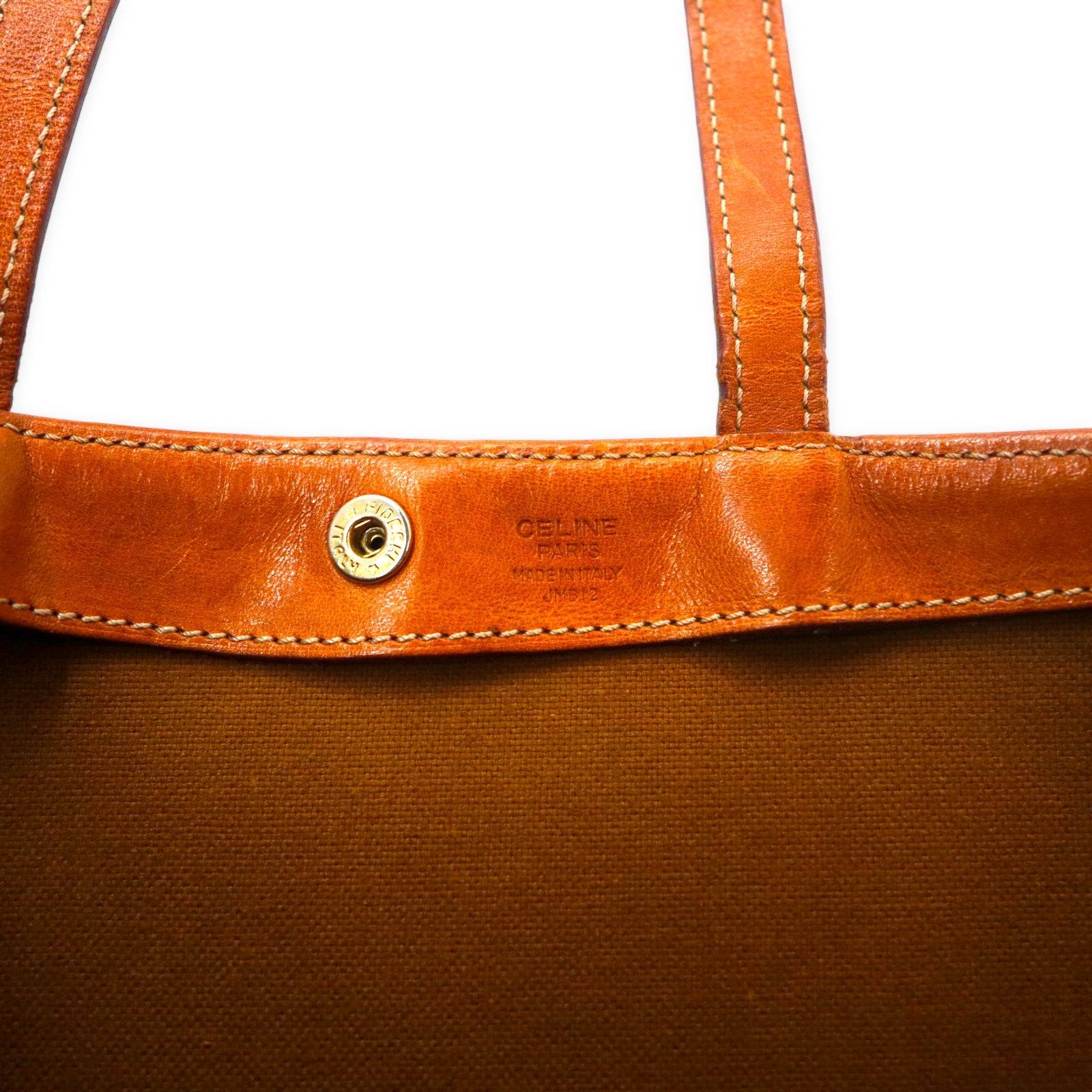 CELINE borsa tote marrone fantasia Macadam PVC pelle JMB12 vintage made in Italy