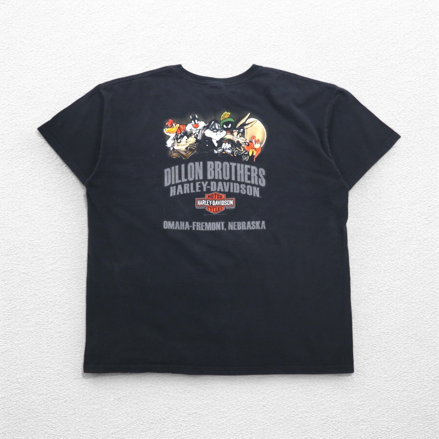 HARLEY DAVIDSON × Warner Bros. Looney Tunes T-shirt 2XL Nera Stampa Grafica diavolo della Tasmania DILLON BROTHERS Made in Honduras