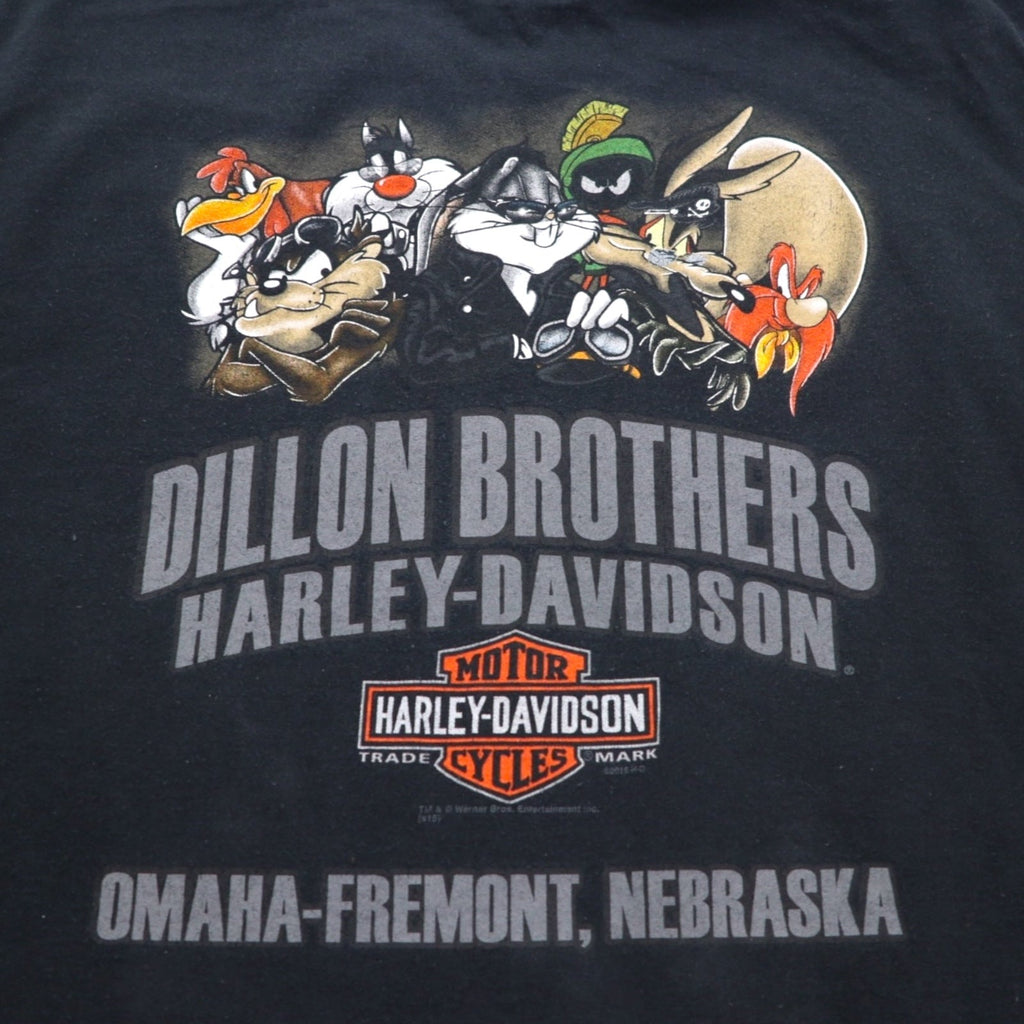 HARLEY DAVIDSON × Warner Bros. Looney Tunes T-shirt 2XL Nera Stampa Grafica diavolo della Tasmania DILLON BROTHERS Made in Honduras