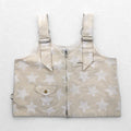 AiE (Nepenthes) USA Dsd Vest - 9oz Star M Cream fantasia a stelle tasche doppia cerniera