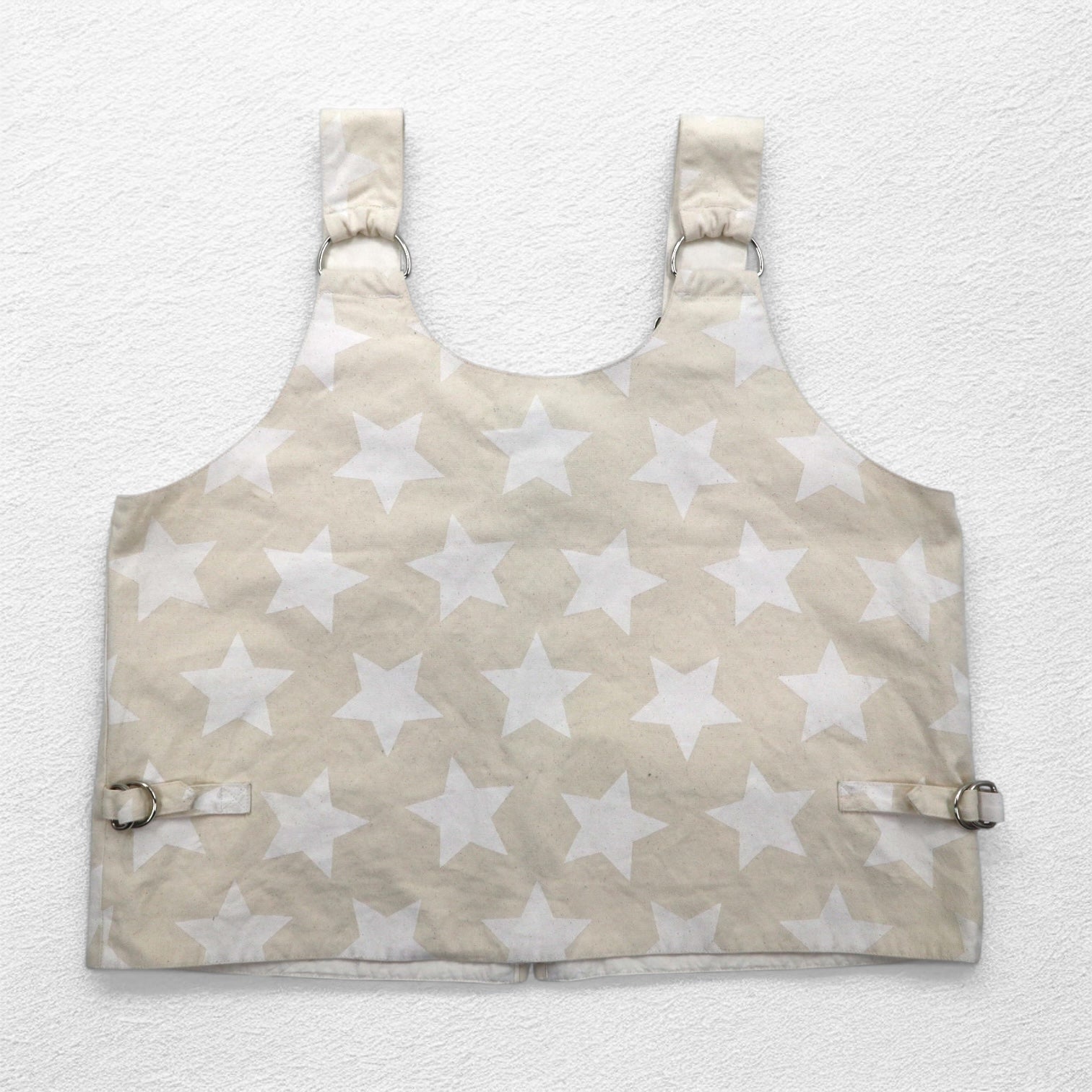 AiE (Nepenthes) USA Dsd Vest - 9oz Star M Cream fantasia a stelle tasche doppia cerniera