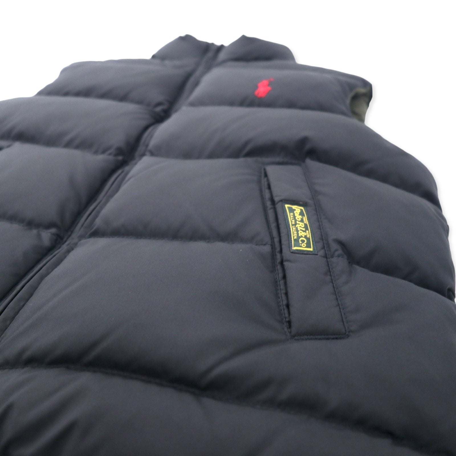 Polo by Ralph Lauren Gilet reversibile in piumino M Cachi Nero Poliestere 381 BLEEKER Ricamo Small Pony