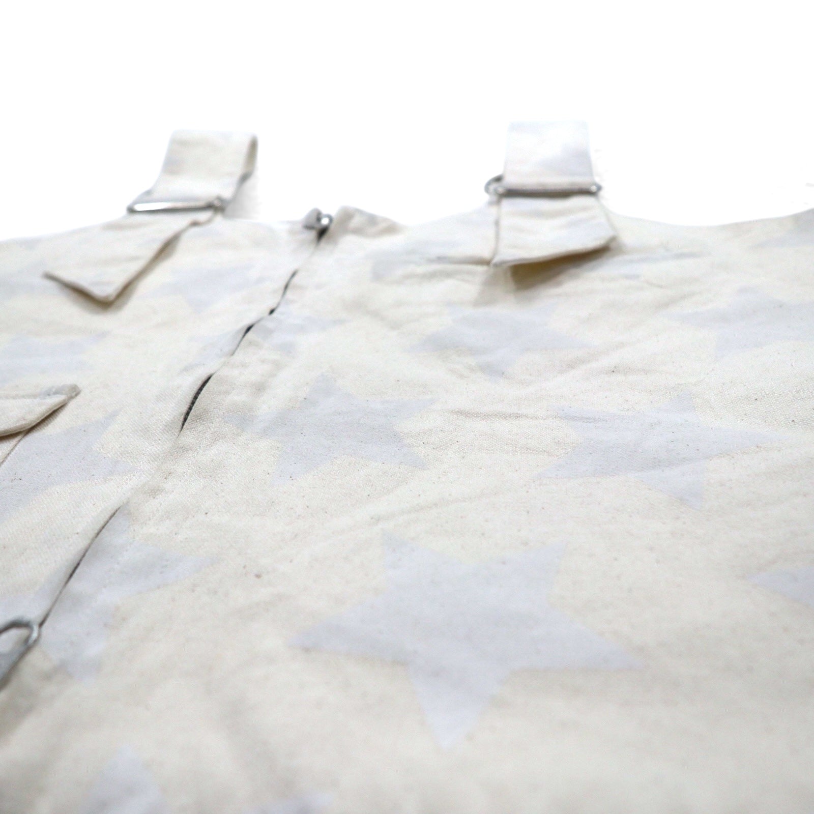 AiE (Nepenthes) USA Dsd Vest - 9oz Star M Cream fantasia a stelle tasche doppia cerniera