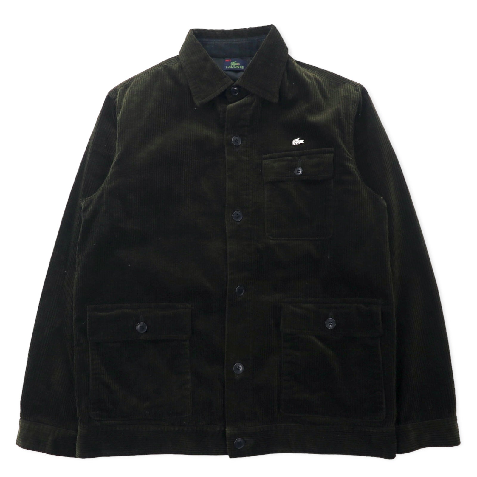 LACOSTE Giacca a camicia oversize in velluto a coste 48 marrone cotone Giacca ampia in velluto a coste oversize BH028E Made in Japan