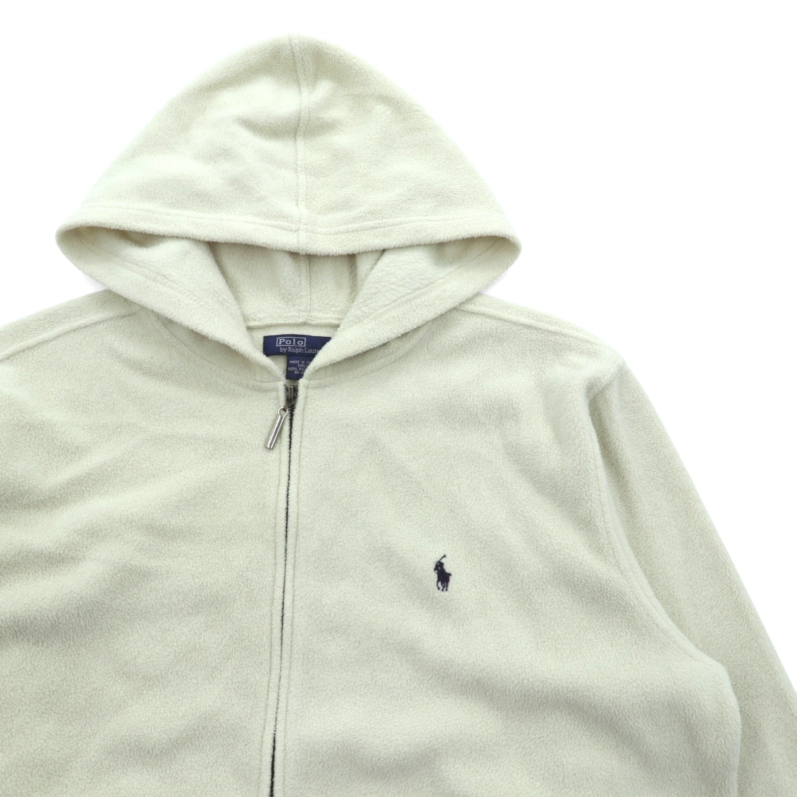 Polo Ralph Lauren 90年代 ジップパーカー フリースジャケット M ホワイト スモールポニー刺繍