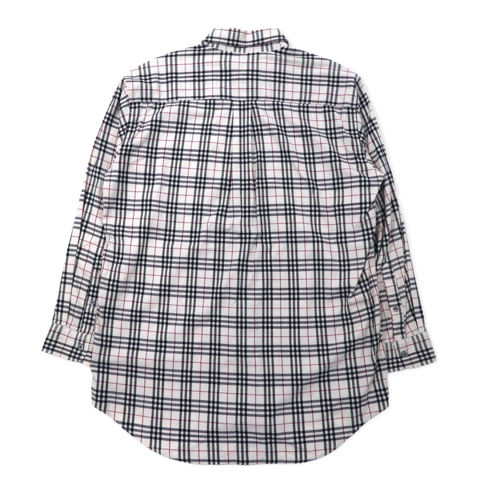 BURBERRY Camicia button-down Nova Check M bianca cotone stretch con logo ricamato