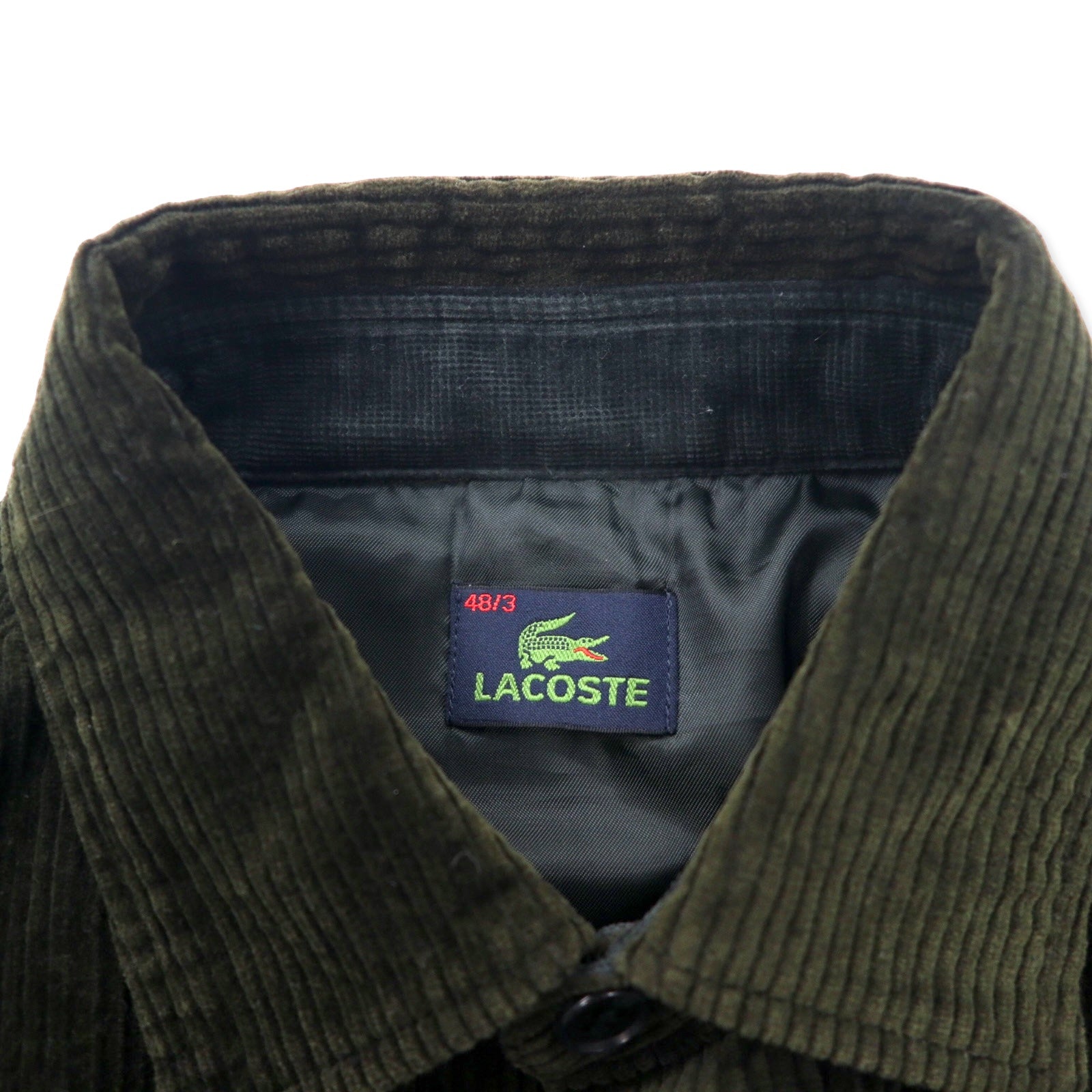 LACOSTE Giacca a camicia oversize in velluto a coste 48 marrone cotone Giacca ampia in velluto a coste oversize BH028E Made in Japan
