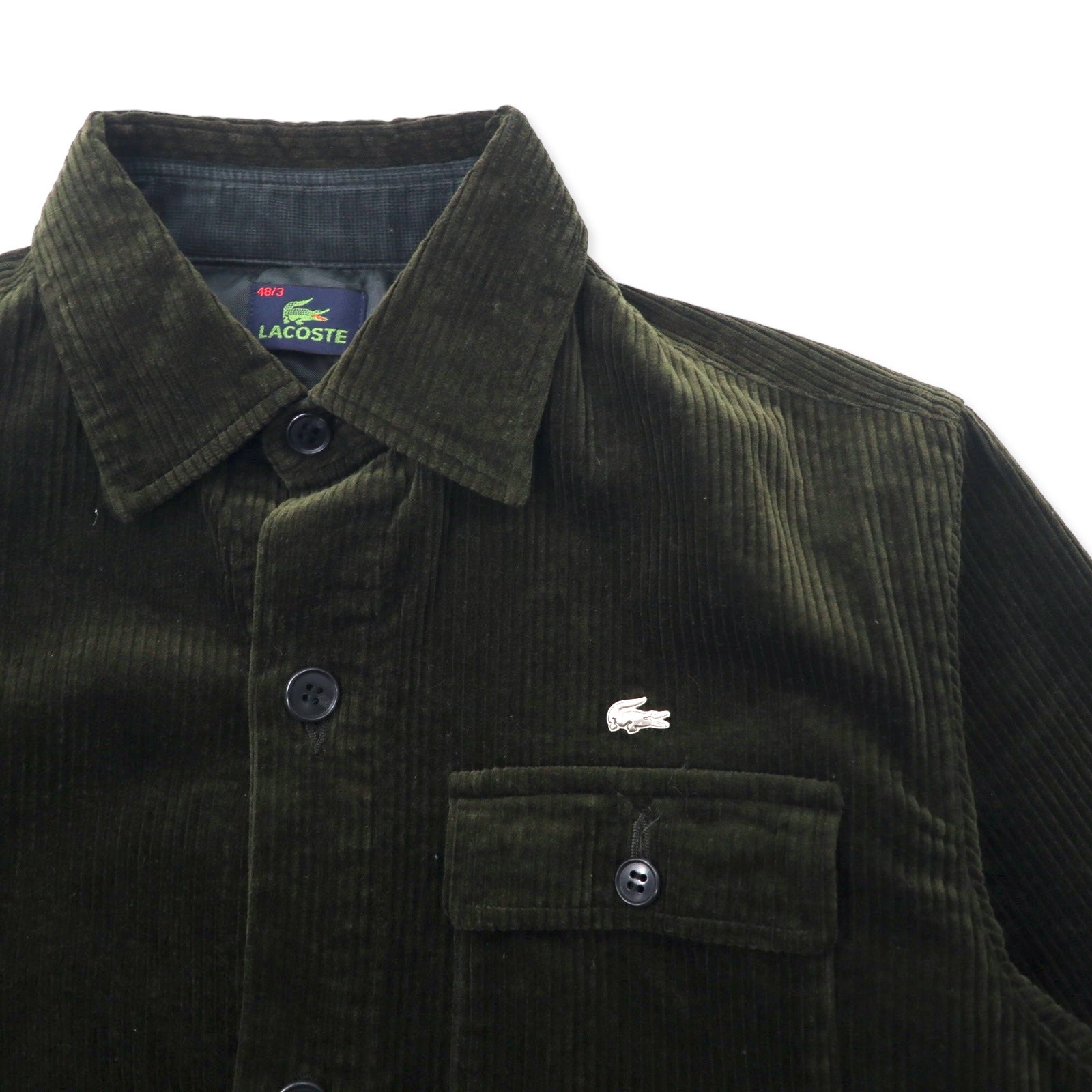 LACOSTE Giacca a camicia oversize in velluto a coste 48 marrone cotone Giacca ampia in velluto a coste oversize BH028E Made in Japan