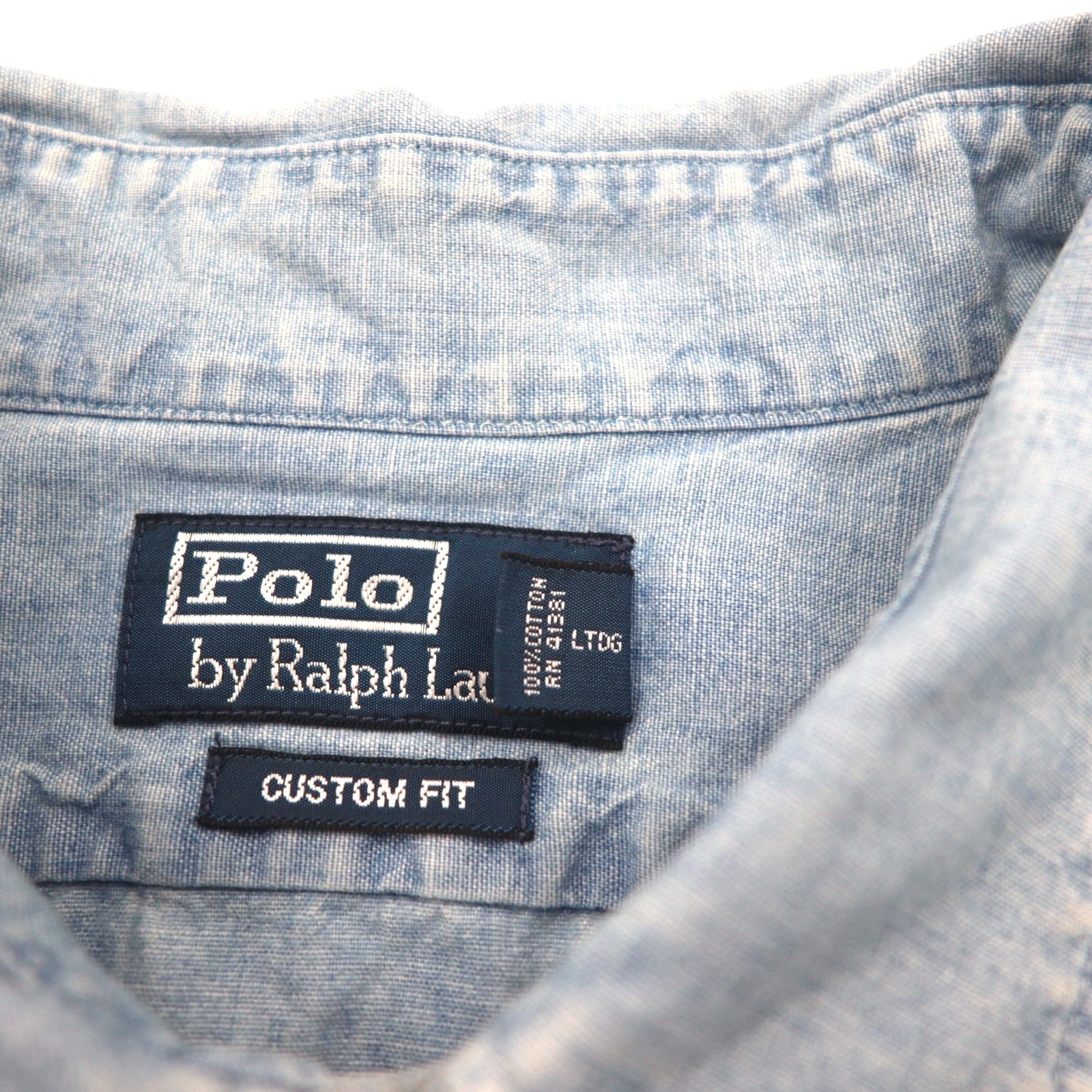Polo by Ralph Lauren anni '90 camicia denim a maniche corte taglia XL blu cotone con taschino sul petto
