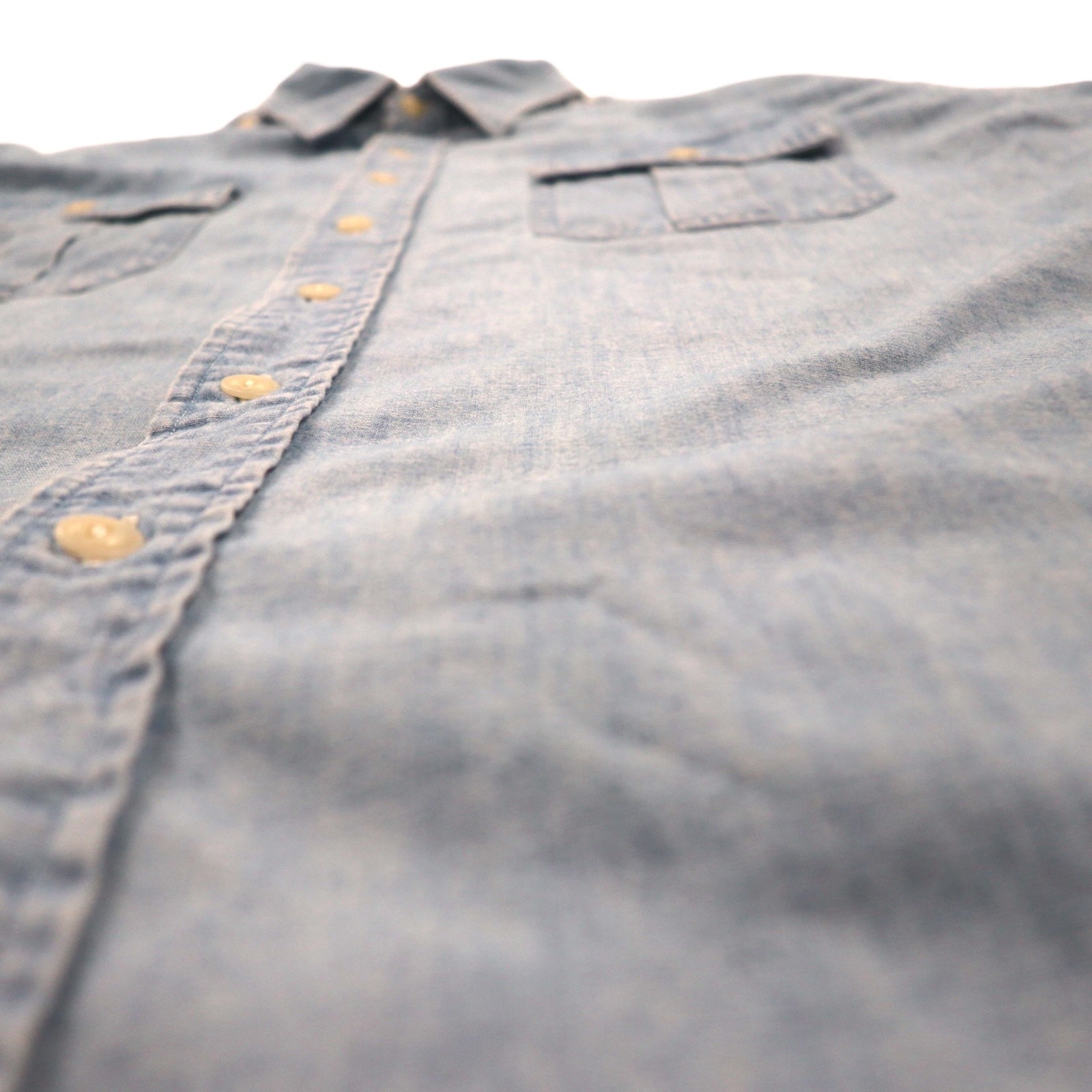 Polo by Ralph Lauren anni '90 camicia denim a maniche corte taglia XL blu cotone con taschino sul petto