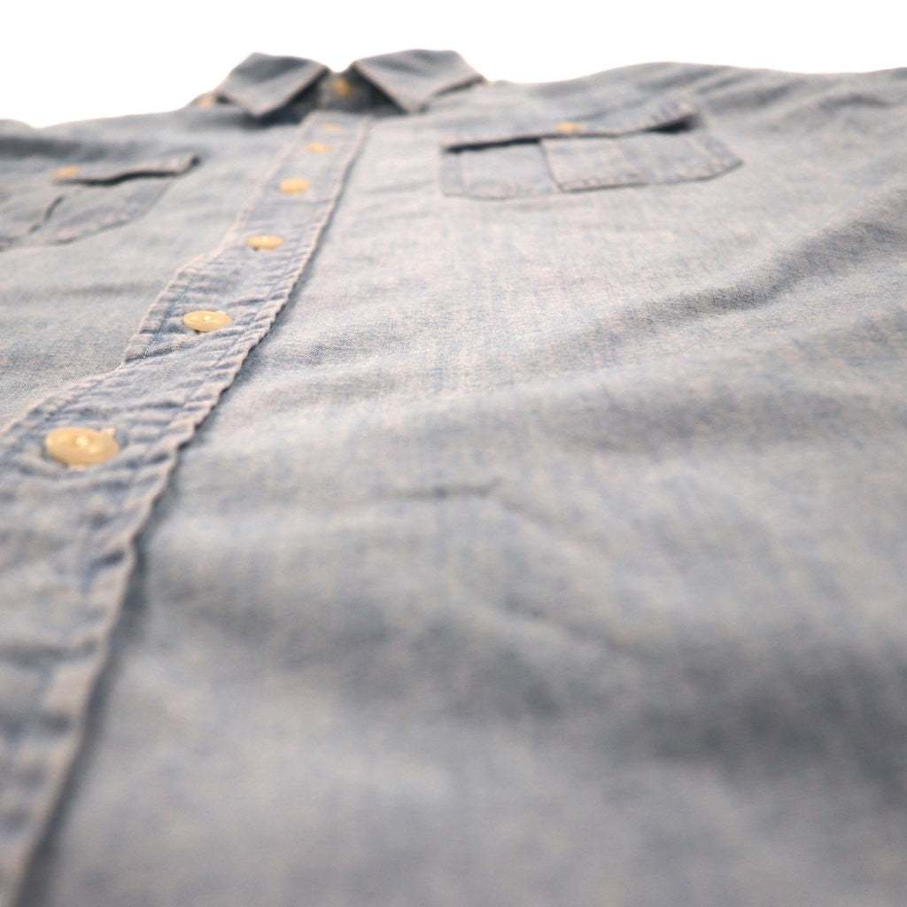 Polo by Ralph Lauren anni '90 camicia denim a maniche corte taglia XL blu cotone con taschino sul petto