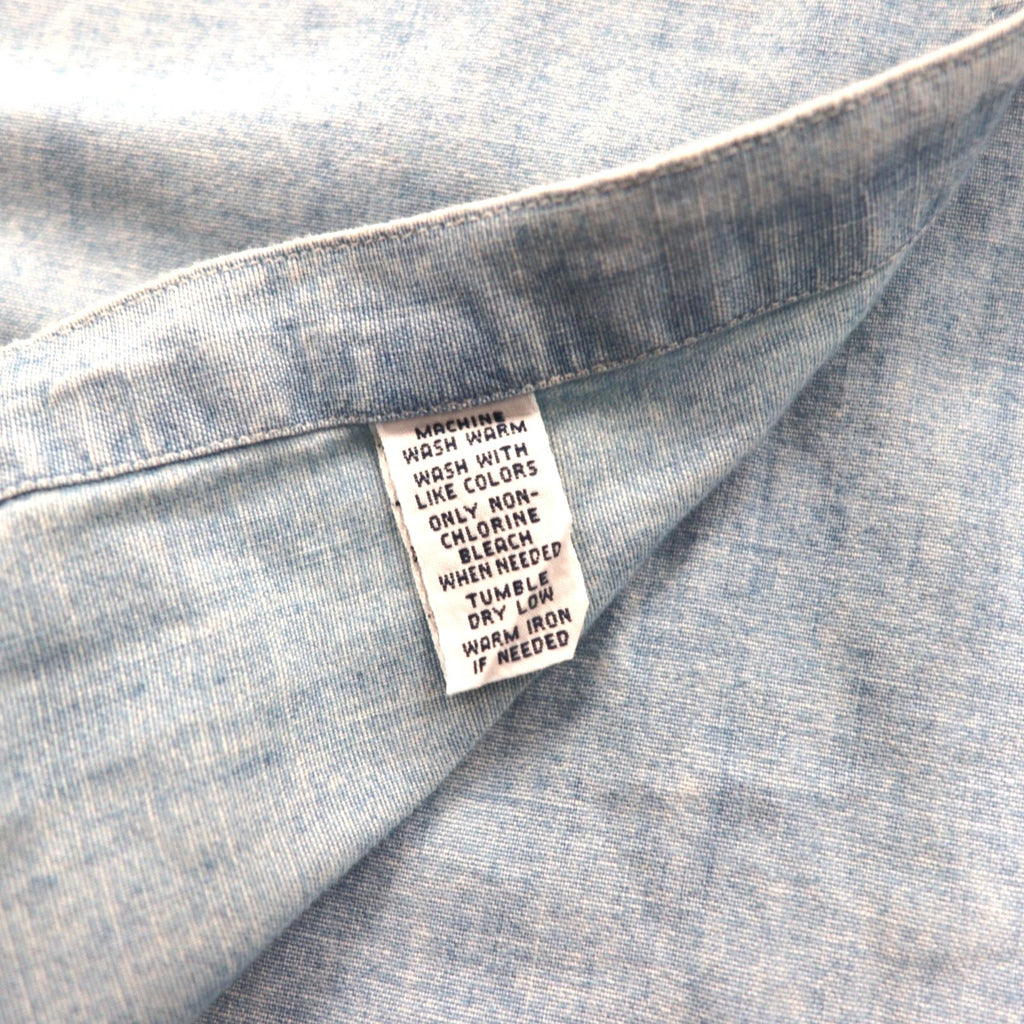 Polo by Ralph Lauren anni '90 camicia denim a maniche corte taglia XL blu cotone con taschino sul petto