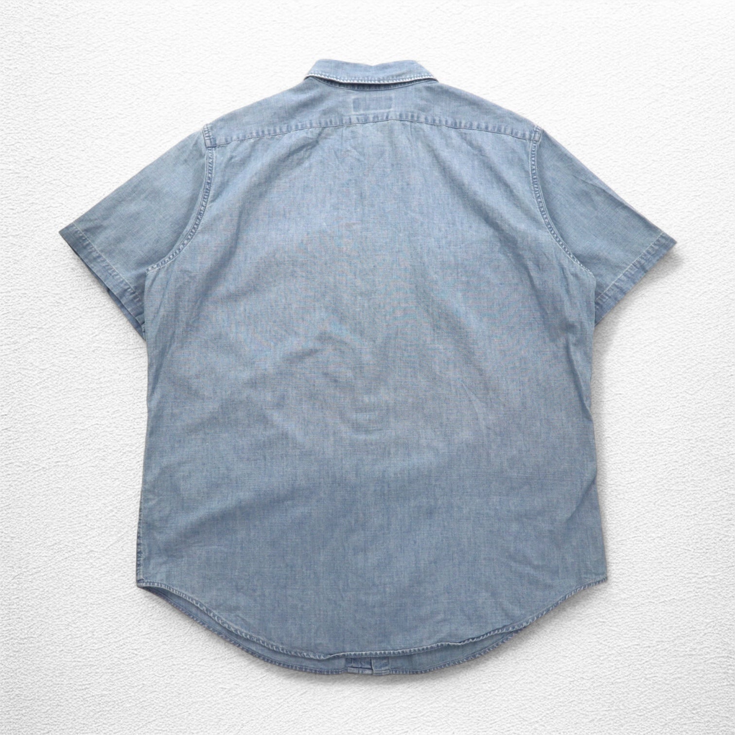 Polo by Ralph Lauren anni '90 camicia denim a maniche corte taglia XL blu cotone con taschino sul petto