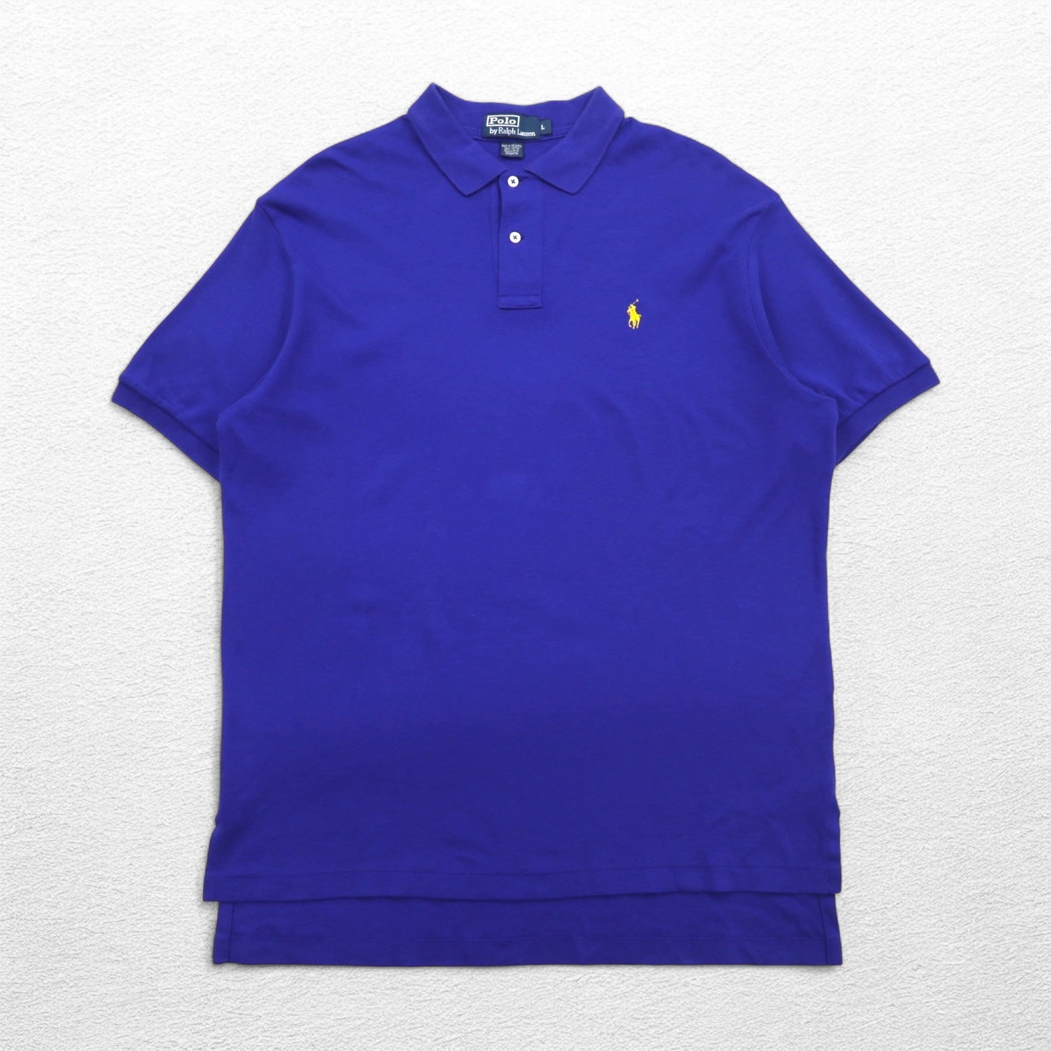 Polo by Ralph Lauren Anni '90 Polo L Blu Cotone Ricamo Small Pony
